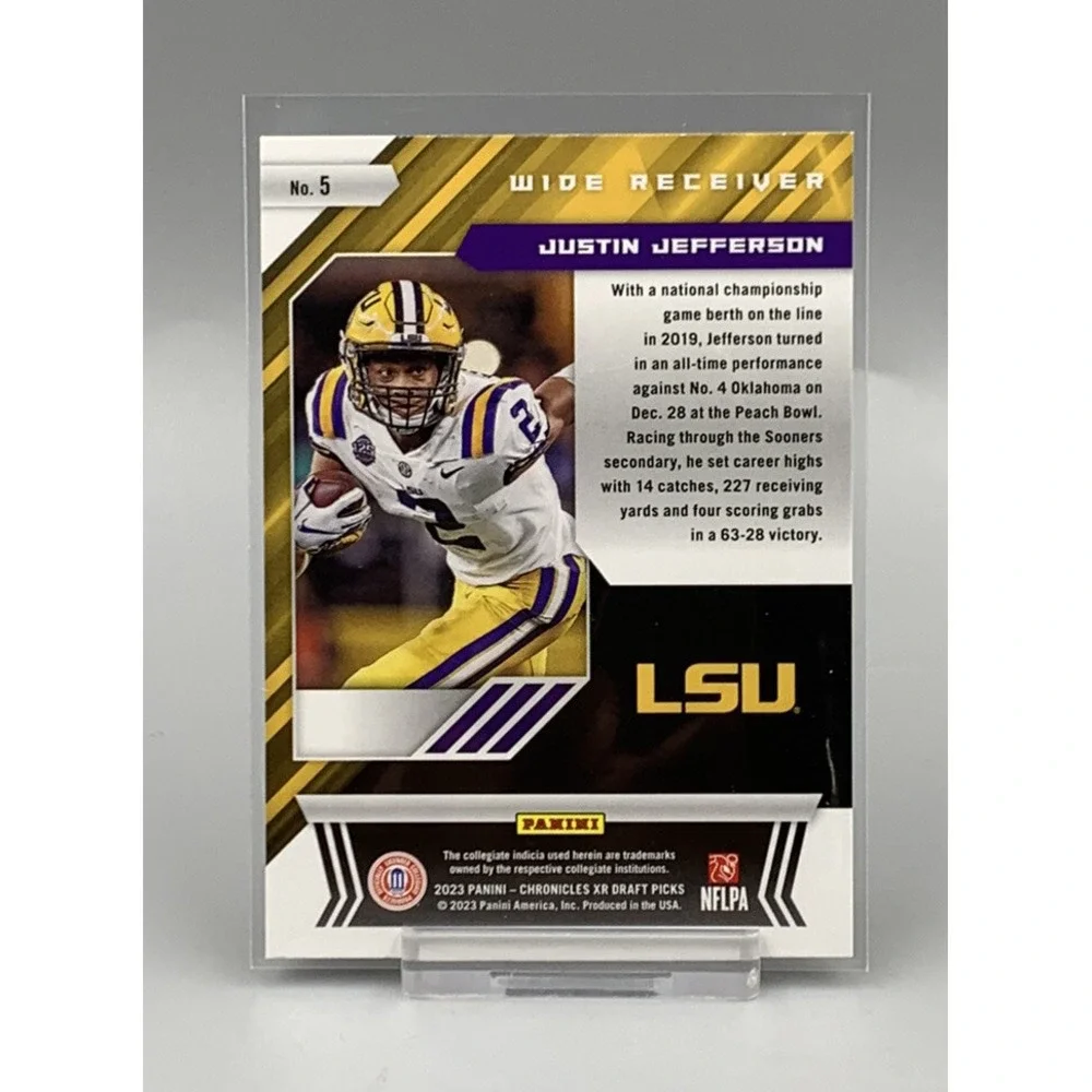 JUSTIN JEFFERSON 2023 Panini‎ Chronicles Draft XR #5 LSU
